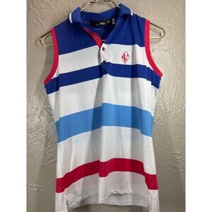 Ralph Lauren RLX Womens Wicking Sleeveless Golf Polo Shirt VC Country Club Small